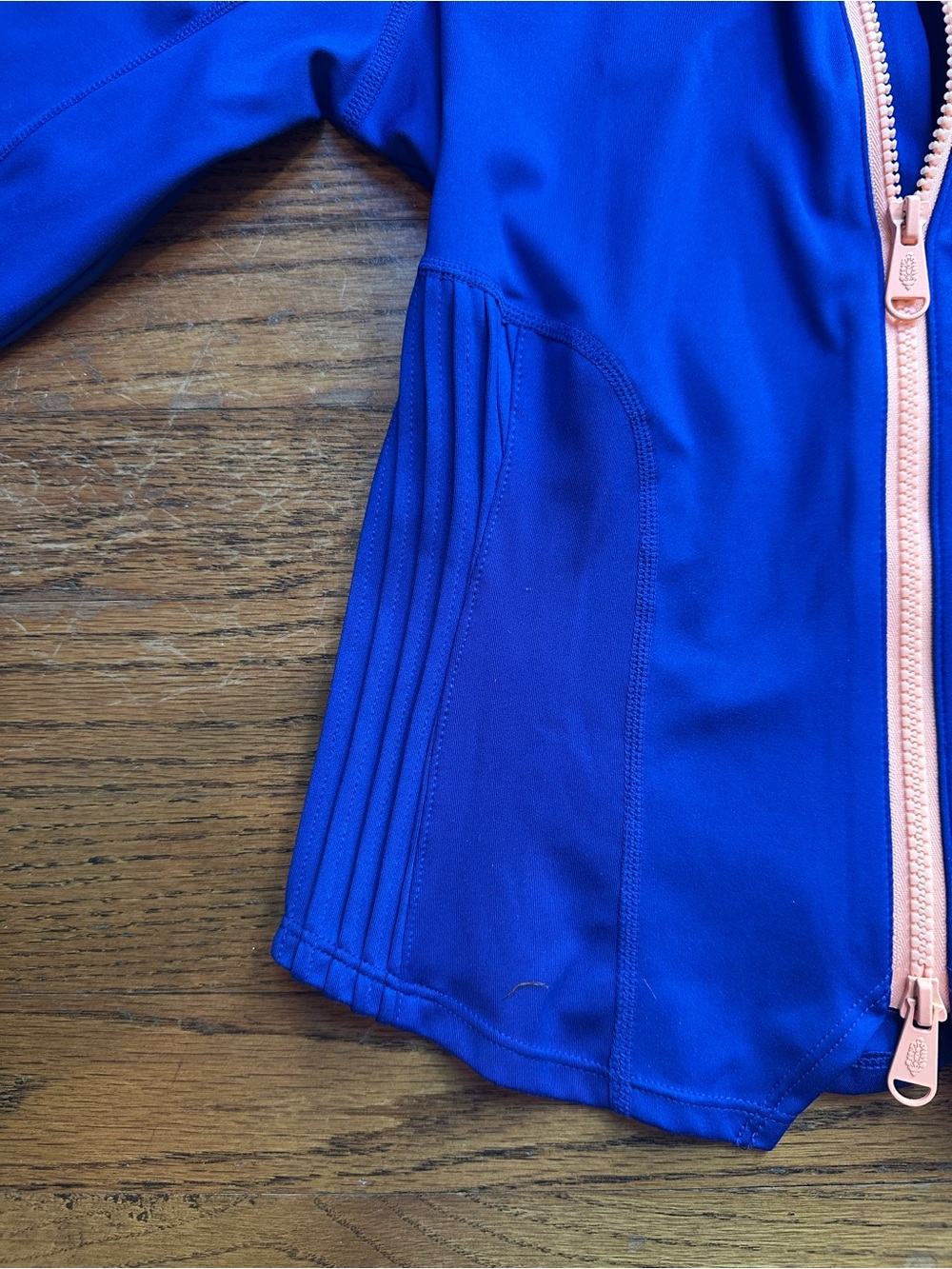 FP Movement by Free People Royal Blue Hooded Zip Jacket Peach Zipper cropped XS - Picture 5 of 7